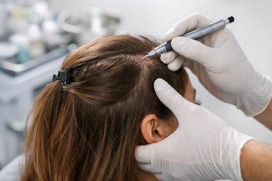 DHI FUE Implantation Within Long Hair, No Need to Shave